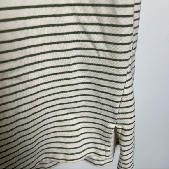 BUFFALO David Bitton Woman’s Green Striped Short Sleeve T-shirt Dress - Picture 3 of 5